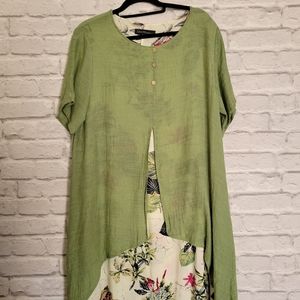 ZANZEA green and floral dress size xxl